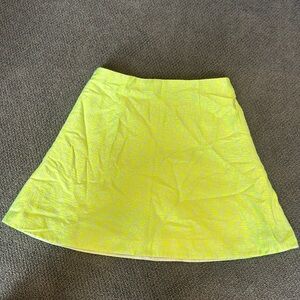 Neon Yellow Geometric Print J. Crew skirt